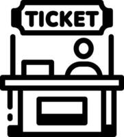 A linear style icon of a ticket counter sign vector