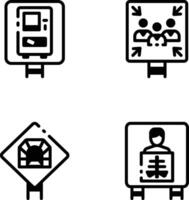 Pack of Linear Style Wayfinding Board Icons vector