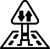 A linear style icon of two way road sign vector