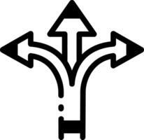A roadside three way sign icon in a linear style vector