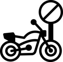 A line style icon of no motorcycle sign vector