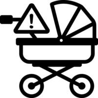 A linear style icon of stroller warning sign vector