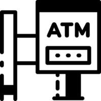 A linear style icon of an atm sign vector