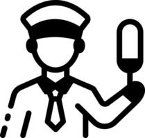 A linear style icon of a security check sign vector