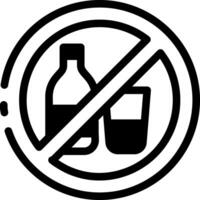 A linear style icon showing no drink is allowed vector