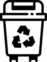 A line style icon showing a recycle bin sign vector