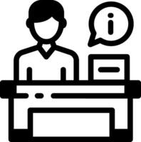 A linear style icon of information desk vector