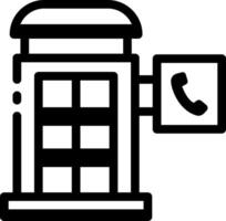 A linear style icon showing a telephone booth sign vector