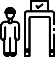 A linear style icon of a security terminal vector