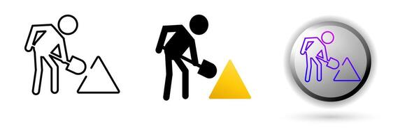 Work Progress Icons concept of productivity, work and professional environment. Various styles of outline, solid and glossy effects, ideal for business presentations, corporate websites etc. vector