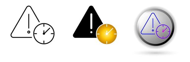 Deadline Icon concept of productivity, work and professional environment. Various styles of outline, solid and glossy effects, ideal for business presentations, corporate websites etc. vector