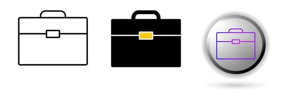Briefcase Icon concept of productivity, work and professional environment. Various styles of outline, solid and glossy effects, ideal for business presentations, corporate websites etc. vector