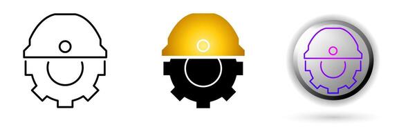 Worker Icon concept of productivity, work and professional environment. Various styles of outline, solid and glossy effects, ideal for business presentations, corporate websites etc. vector