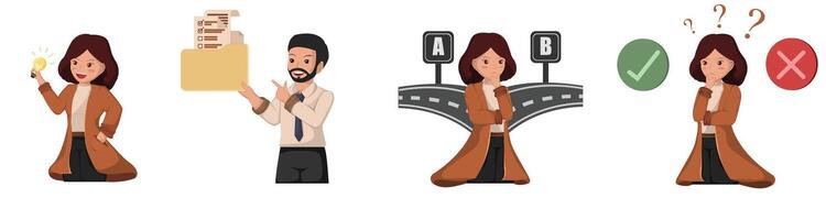 Business Decision and Idea Concept Illustrations A Professional Set for Strategy and Planning. vector
