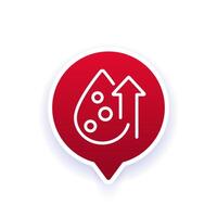high cholesterol in blood line icon with a drop, design vector