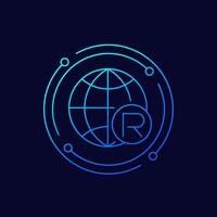 roaming icon for apps, linear design vector
