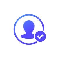 Account verified icon with a user vector