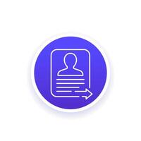 export profile or personal data icon, line vector