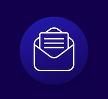 inbox, new email icon, line vector