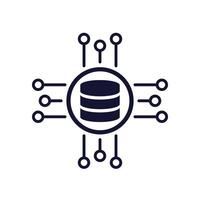 data sources icon, data management concept vector