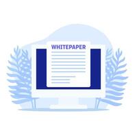 Whitepaper document illustration with a computer vector