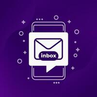 inbox or email icon with a phone vector