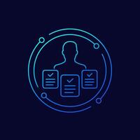 projects and manager icon, linear design vector
