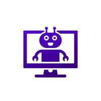AI Assistant icon with a robot on white vector