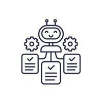 automated document management line icon, business automation vector