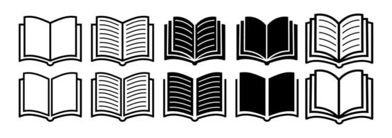 Simple Book Icon Set. Minimalist Symbol for Reading And Learning vector