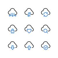 Cloud computing icon set. Cloud Computing, Network icon. vector