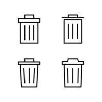 Delete icon set. Trash bin icon set. Trash bin icon. vector