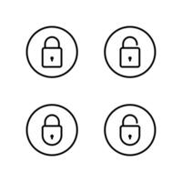 Lock icon set. Padlock icon set. Open and Close padlock icon. vector