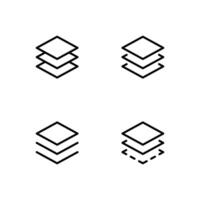 Layers icon set. Three layers icon. vector