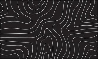 Abstract Black Background With White Contour Wavy Lines Pattern. abstract wavy background. topographic contour background. vector