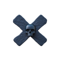 Dark Skull Symbol with Crossed Bones on Textured Background for Designs png