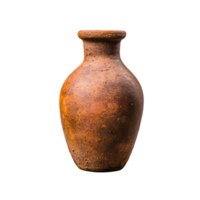 Rustic Clay Pot with Textured Surface in Earthy Brown Color png
