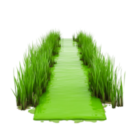 Lush Green Pathway Surrounded by Vibrant Grass in a Natural Landscape png