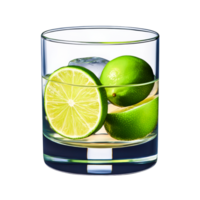 Fresh Lime and Ice in a Clear Glass for Refreshing Drink Enjoyment png