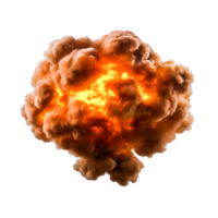 Dramatic Explosion with Fiery Flames and Billowing Smoke Clouds png