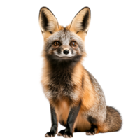 Adorable Orange Fox Sitting on Its Tail with Beautiful Fur and Expressive Eyes png