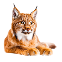 closeup of a Beautiful Lynx Relaxing with Bright Eyes and Soft Fur png