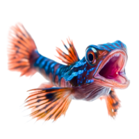 Vibrant and Colorful Fish with Open Mouth in a Bright Environment png