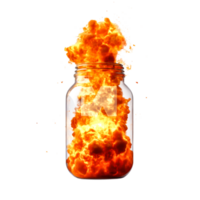 Explosive Fireball Erupting from a Glass Jar png