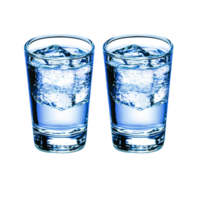 Glasses of Ice-Cold Water with Clear Cubes for Refreshing Drink Experience png