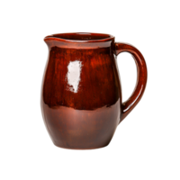 Rustic Ceramic Pitcher with Glossy Finish for Home Decor and Table Setting png
