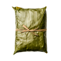 Wrapped Food Package in Green Leaves for Traditional Cuisine Presentation png