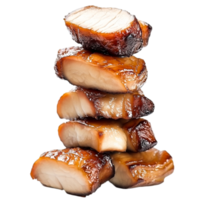 Stack of Delicious Glazed Barbecue Pork Slices png