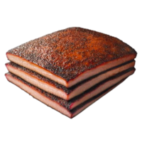 Smoky Delicious Barbecued Brisket with Perfectly Rendered Fat Layer png