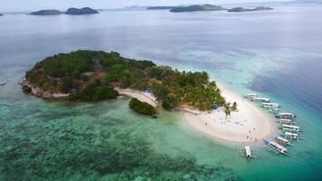 Top down view of pristine islands and beautiful coastlines in the Philippines video